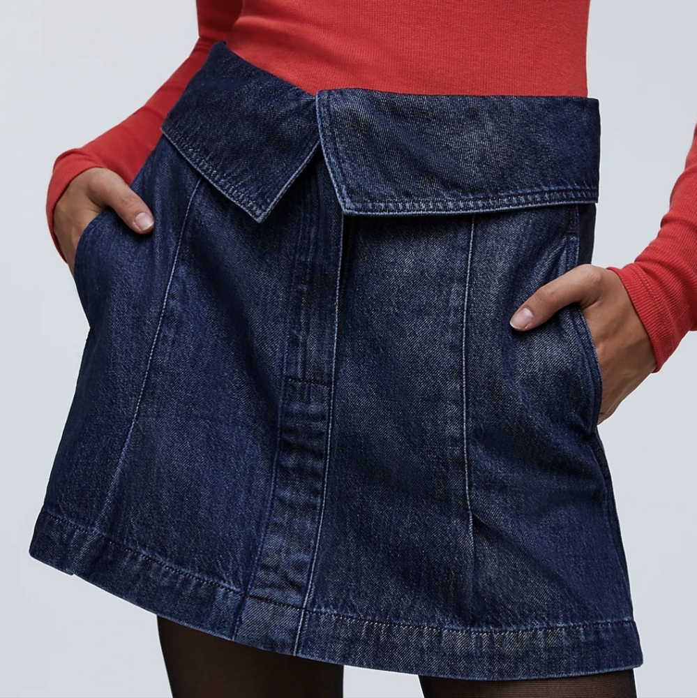 MADEWELL DENIM FOLDOVER-WAIST MINI SKIRT - Picture 3 of 5